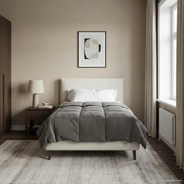 vidaXL Hel&aring;rs dyne Quilting Lysegr&aring; 135 x 220 cm Mikrofiber