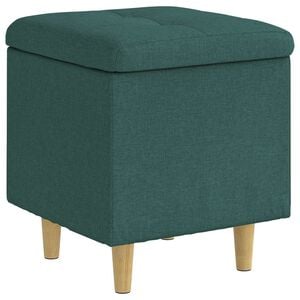 vidaXL Ottoman med Opbevaring M&oslash;rkegr&oslash;n 40 x 40 x 45 cm Stof