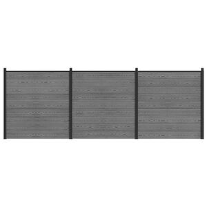 vidaXL Hegnss&aelig;t 526 x 186 cm WPC og Aluminium Gr&aring;