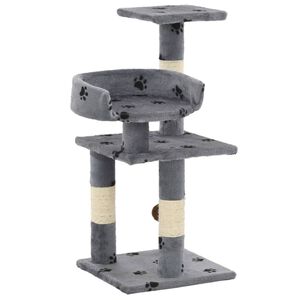 vidaXL kradsetr&aelig; med sisal-kradsestolper til katte 65 cm poteprint gr&aring;