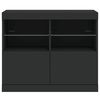 vidaXL sk&aelig;nk med LED-lys 81x37x67 cm sort