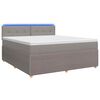 vidaXL Boxmadras med topmadras Gr&aring;brun 160 x 200 cm Stof