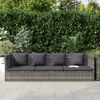vidaXL havebord 200x60 cm polyrattan grå
