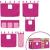 vidaXL køjeseng med gardiner 90x200 cm massivt fyrretræ pink