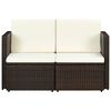 vidaXL 2-personers havesofa med hynder brun polyrattan