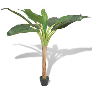 vidaXL kunstig bananplante med potte 150 cm gr&oslash;n