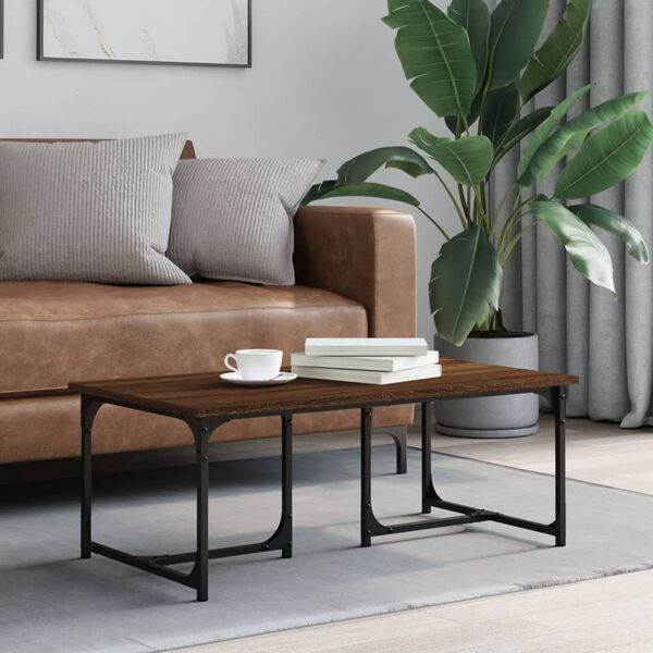 vidaXL sofabord 90x50x35 cm konstrueret tr&aelig; brun egetr&aelig;sfarve