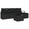 vidaXL Sofa S&aelig;t 6 stk. Sort polyrattan