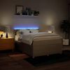 vidaXL kontinentalseng med madras 140x190 cm stof cremefarvet