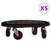 vidaXL plantevogne 5 stk. med hjul 275 kg diam. 40 cm sort