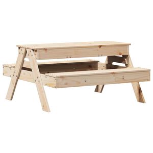 vidaXL picnicbord med sandkasse til b&oslash;rn massivt fyrretr&aelig;