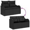 vidaXL Havesofa S&aelig;t med opbevaring 10 pcs Sort Poly rattan