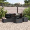 vidaXL Havesofa S&aelig;t 6 pcs Sort polyrattan