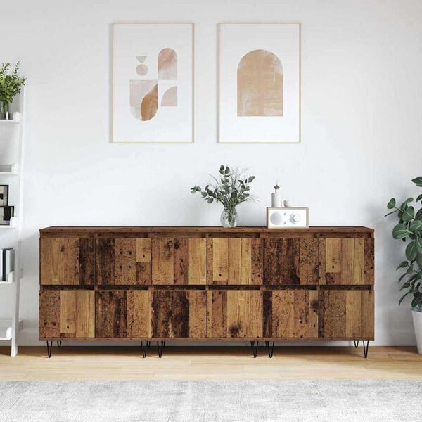 vidaXL Sideboards 3 pcs Gammelt tr&aelig; 180 x 35 x 70 cm Konstrueret tr&aelig;