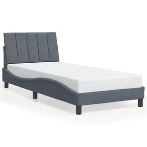 vidaXL sengeramme uden madras Hanko M&oslash;rkegr&aring; 80x200 cm Fl&oslash;jl