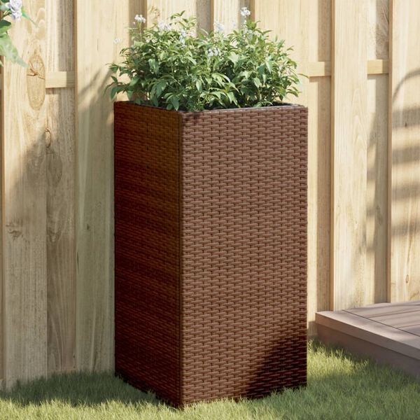 vidaXL plantekasser 2 stk. 40x40x80 cm polyrattan brun