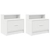 vidaXL sengeborde med skuffe 2 stk. 51x31x47 cm hvid