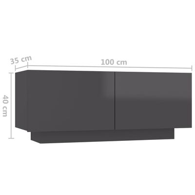 vidaXL tv-bord 100x35x40 cm konstrueret træ grå højglans