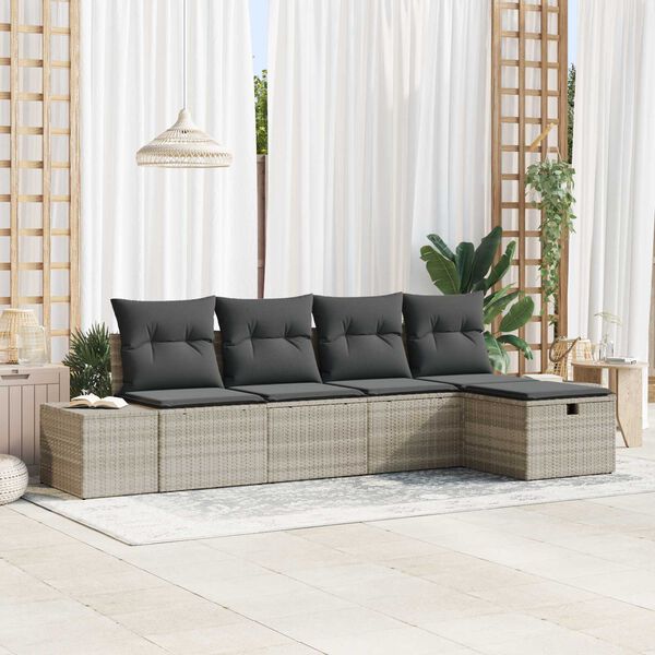 vidaXL Sofa S&aelig;t med pude 6 pcs polyrattan