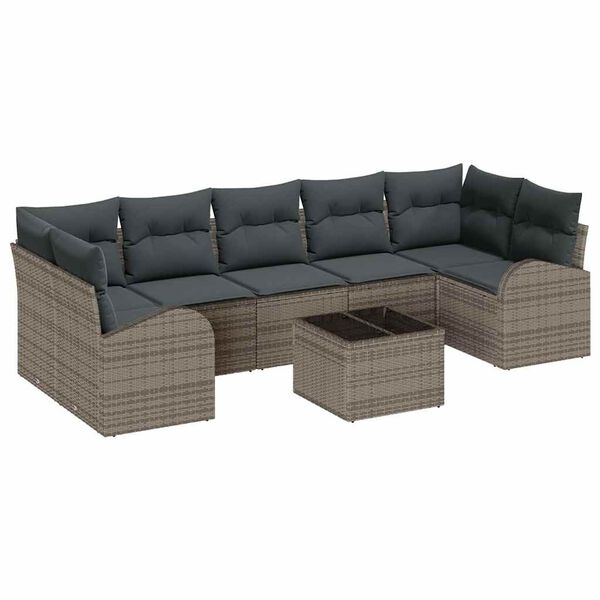 vidaXL Havesofa S&aelig;t Gr&aring; 55 x 55 x 37 cm polyrattan