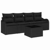 vidaXL Havesofa S&aelig;t Sort polyrattan