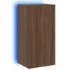 vidaXL v&aelig;gh&aelig;ngt tv-bord med LED-lys 40,5x35x80 cm brun egetr&aelig;sfarve