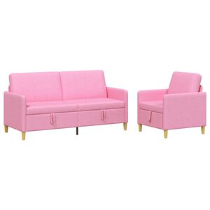 vidaXL Sofa s&aelig;t med opbevaring 2 stk. Lyser&oslash;d Polyester