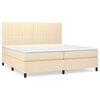 vidaXL kontinentalseng med madras 200x200 cm stof cremefarvet