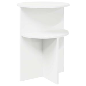 vidaXL Sidebord med opbevaring Hvid &Oslash; 39,5 x 55 cm Konstrueret tr&aelig;