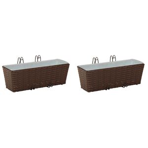 vidaXL Gel&aelig;nder 2 stk. Brun 50 x 17 x 17 cm Metal