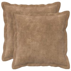 vidaXL Pudebetr&aelig;k 2 pcs HOUTEN Gr&aring;brun 35 x 35 cm Mikrofiber Fleece
