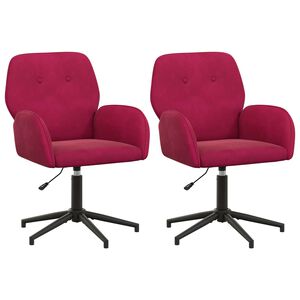vidaXL Drejestole 2 stk. 54 x 55 x 90 cm Vinr&oslash;d Fl&oslash;jl