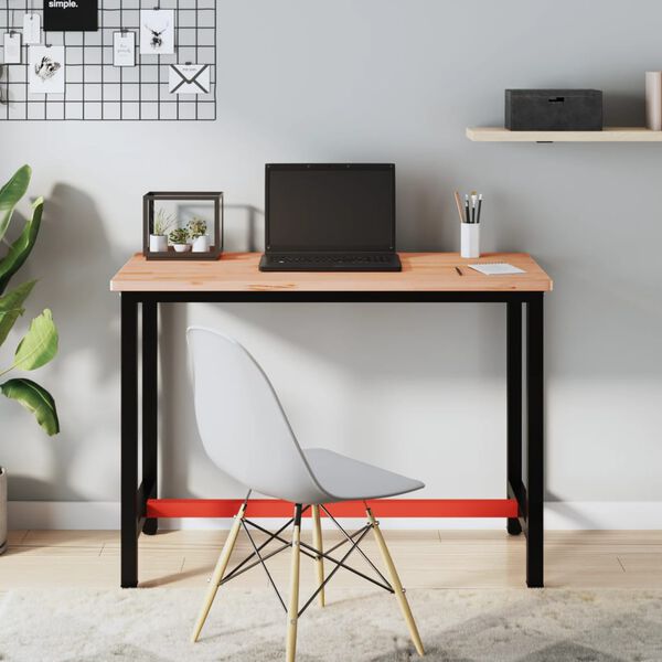 vidaXL arbejdsb&aelig;nk 115x55x81,5 cm massivt b&oslash;getr&aelig; og metal