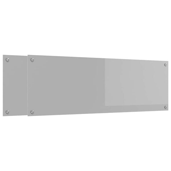 vidaXL K&oslash;kken bagv&aelig;g 2 pcs Lysegr&aring; 120 x 40 cm h&aelig;rdet glas