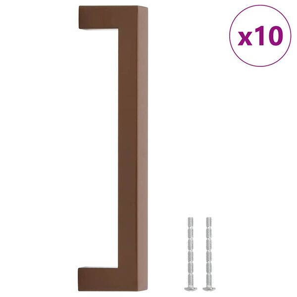 vidaXL skabsh&aring;ndtag 10 stk. 160 mm rustfrit st&aring;l bronzefarvet
