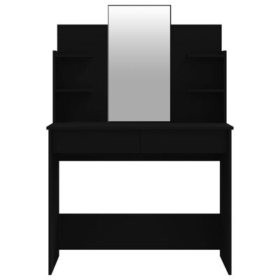 vidaXL makeupbord med spejl og bænk 96x40x142 cm sort
