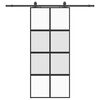 vidaXL skyded&oslash;r med hardwares&aelig;t 90x205 cm h&aelig;rdet glas sort