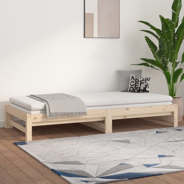 vidaXL daybed med udtræk 2x(90x200) cm massivt fyrretræ