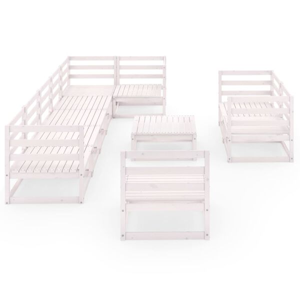 vidaXL lounges&aelig;t til haven 10 dele massivt fyrretr&aelig; hvid