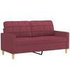 vidaXL 2-personers sofa med pyntepuder 140 cm stof vinr&oslash;d