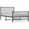 vidaXL sengeramme med sengegavl og fodg&aelig;rde 100x190 cm metal sort