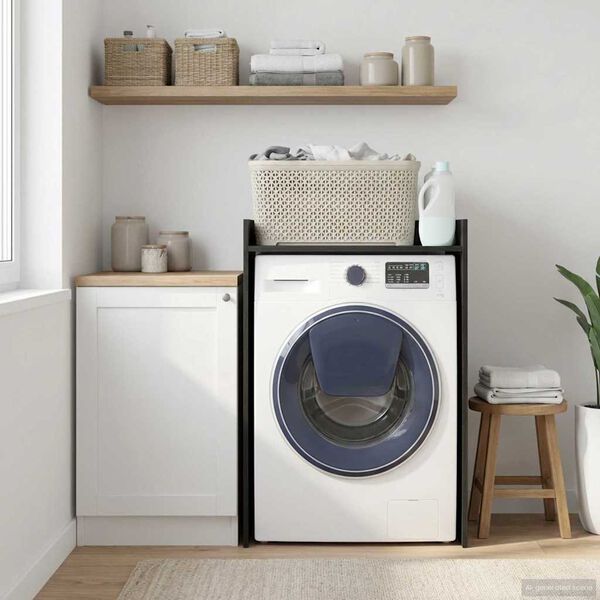 vidaXL Vaskemaskine Skab Sort eg 67,5 x 48 x 97 cm Konstrueret tr&aelig;