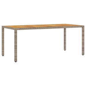 vidaXL havebord med akacietop 190x90x75 cm polyrattan gr&aring;