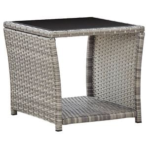 vidaXL sofabord 45x45x40 cm polyrattan og glas gr&aring;