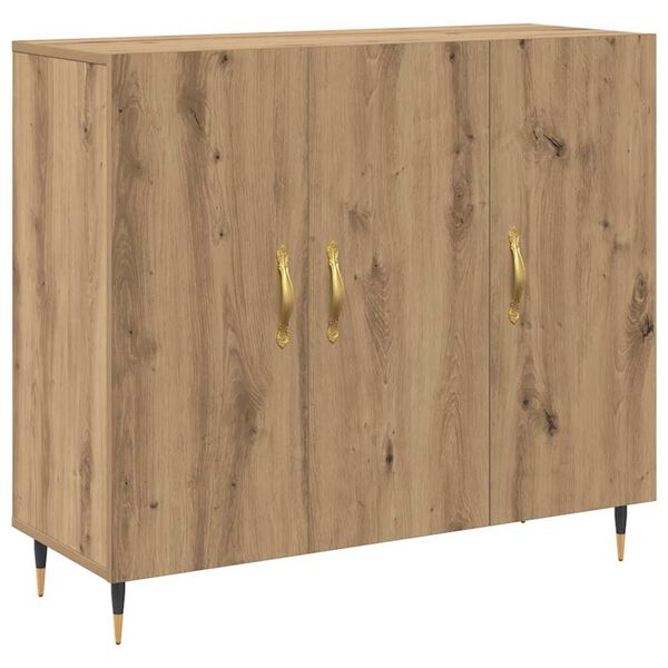 vidaXL Sideboard Artisan Egetr&aelig; 90 x 34 x 80 cm Konstrueret tr&aelig;