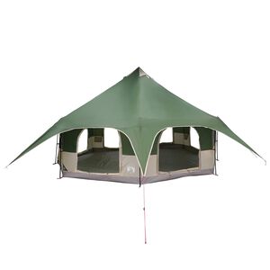 vidaXL Familietelt Gr&oslash;n 10-personers 185T Polyester med PU Coating