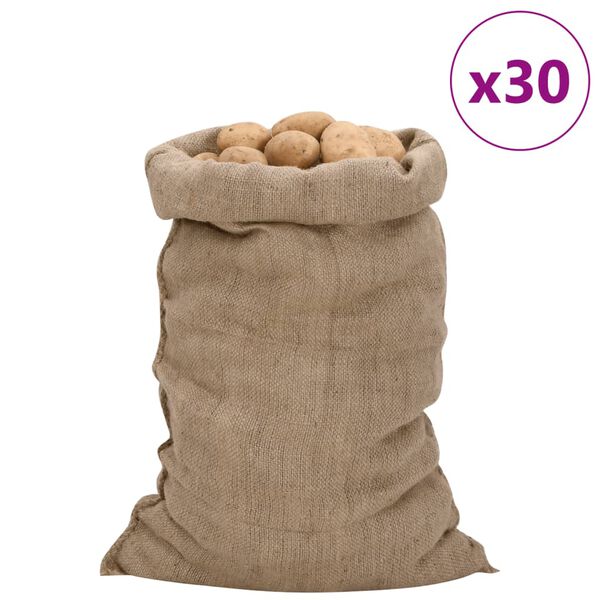 vidaXL jutesække 30 stk. 60x105 cm 100 % jute 340 g/m2