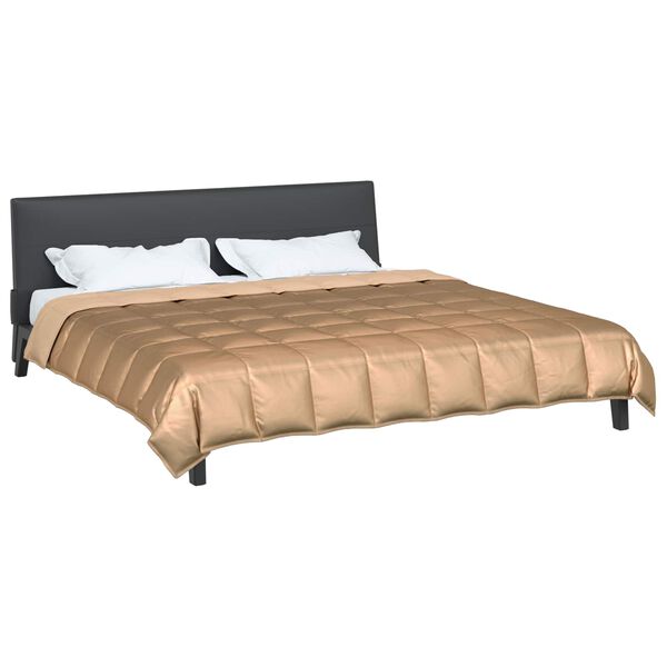 vidaXL Sommer dyne Guld 220 x 240 cm Satin og Mikrofiber