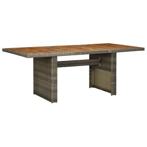 vidaXL havebord polyrattan og massivt akacietr&aelig; brun