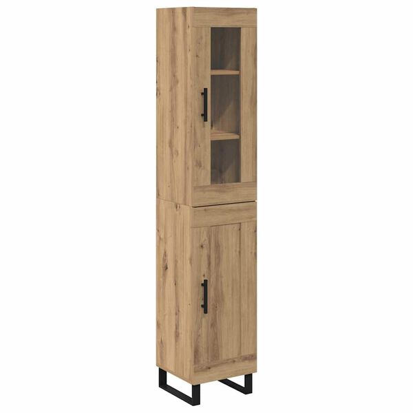 vidaXL Highboard Artisan Egetr&aelig; 34,5 x 34 x 180 cm Konstrueret tr&aelig;
